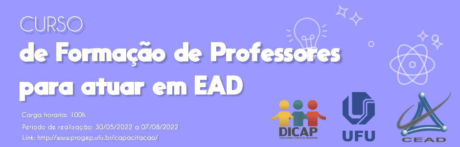 Banner do curso de formação de professores para atuar em EAD