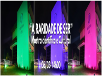 Prédio da reitoria iluminado em apoio à campanha mundial de conscientização sobre as doenças raras. Prédio da reitoria iluminado em apoio à campanha mundial de conscientização sobre as doenças raras.