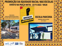 Banner Evento PROMOÇÃO DA EQUIDADE RACIAL NAS ESCOLAS: IMPORTÂNCIA E EMERGÊNCIA