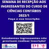 Cartaz - Semana de Recepção aos Ingressantes do curso de Ciências Contábeis 2023/1